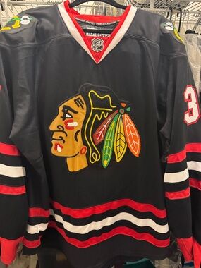 Reebok Black Hockey Jersey with Red & White Trim